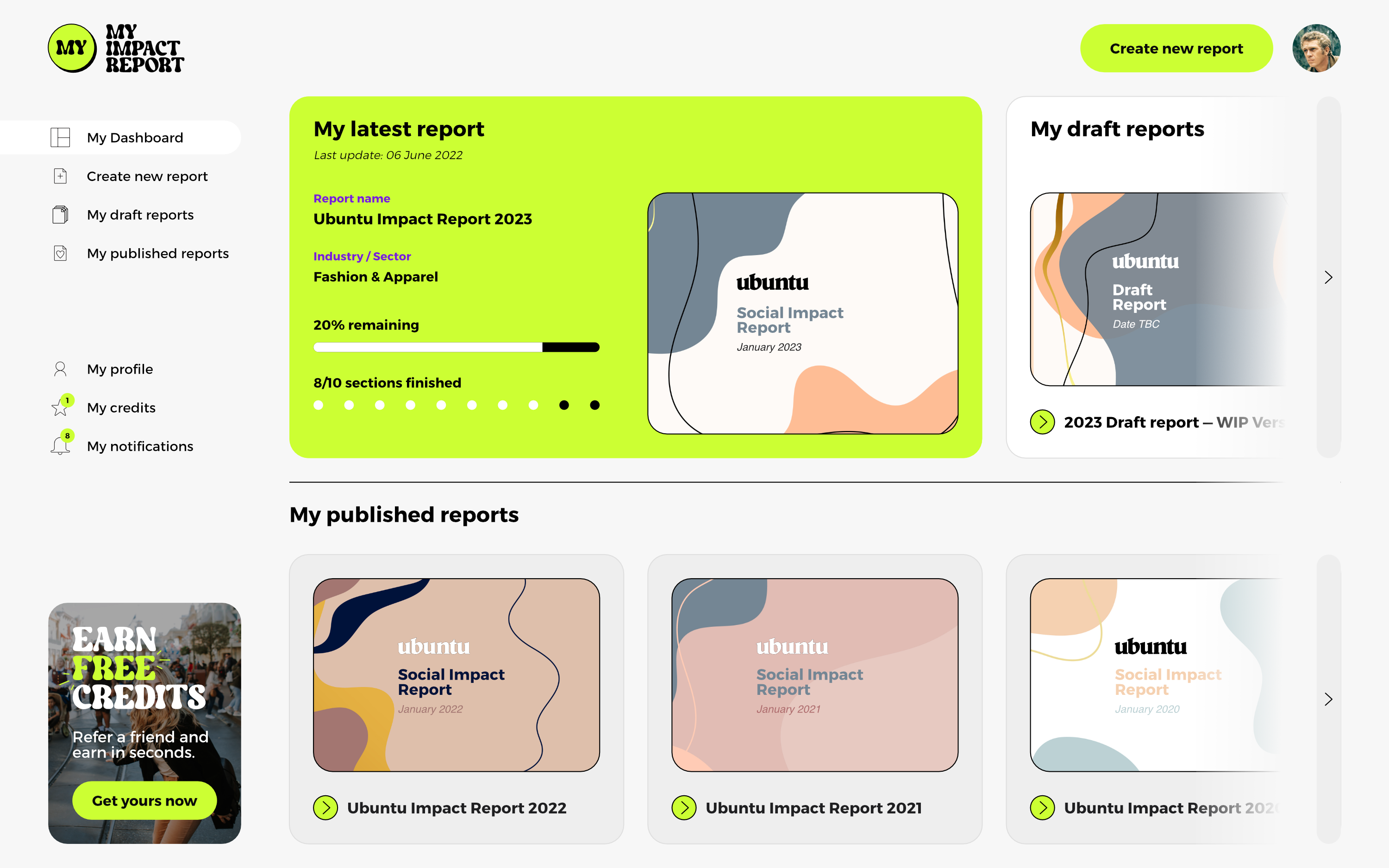 My Impact Report | Web Application